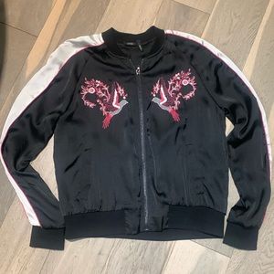 Buffalo (David Bitton) light jacket, black with white stripes and pink trim